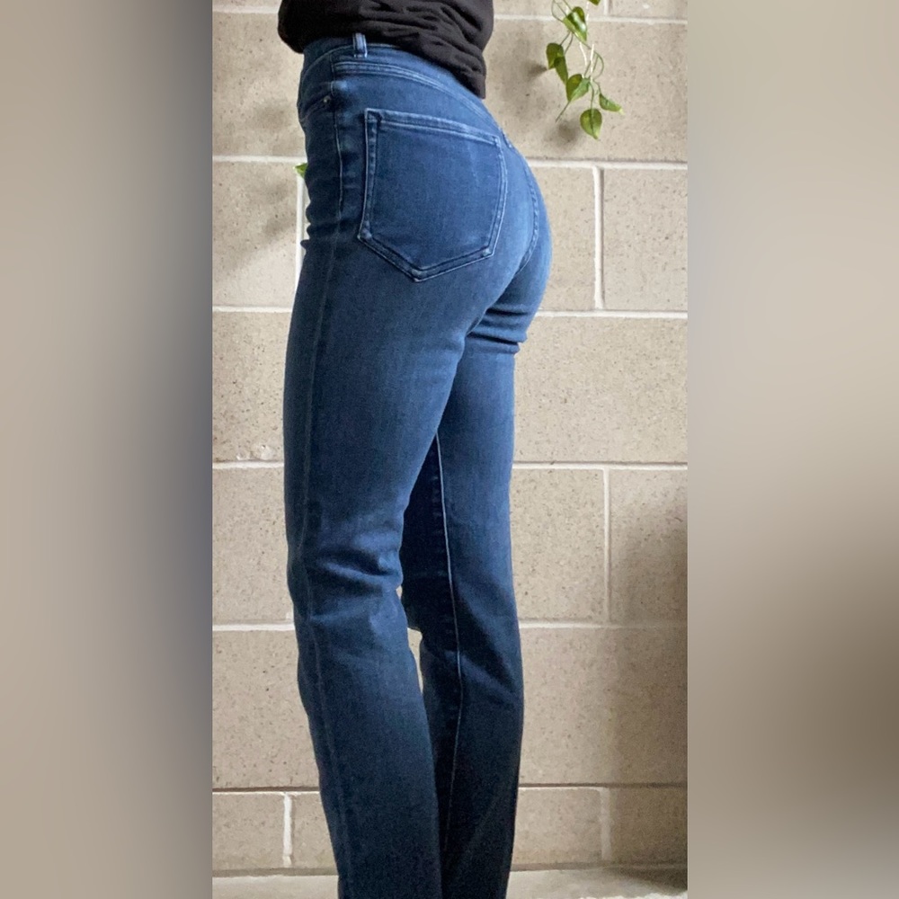 Express Super High Rise Slim Ankle Jeans 00 R: Stretchy Dark Denim Skinny Jeans